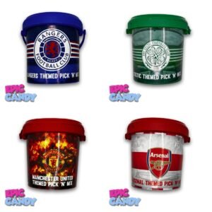 Football Themed Candy Tubs of pick 'n' mix Snack Sweet Bonbon